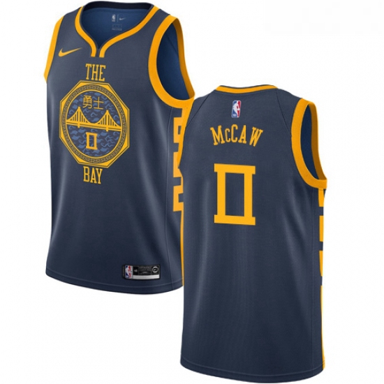 Youth Nike Golden State Warriors 0 Patrick McCaw Swingman Navy Blue NBA Jersey City Edition