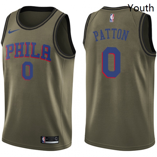 Youth Nike Philadelphia 76ers 0 Justin Patton Swingman Green Salute to Service NBA Jersey