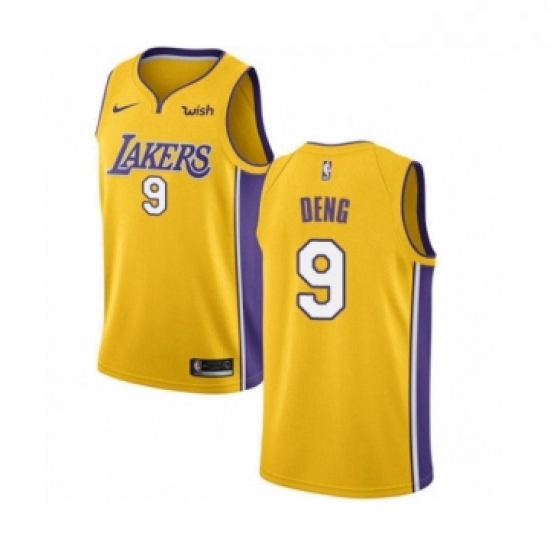 Youth Los Angeles Lakers 9 Luol Deng Swingman Gold Home Basketball Jersey Icon Edition