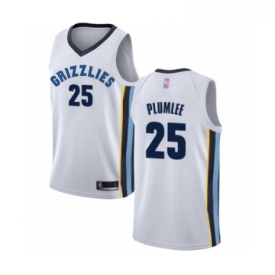 Youth Memphis Grizzlies 25 Miles Plumlee Swingman White Basketball Jersey Association Edition