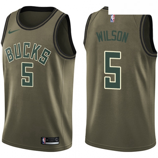 Youth Nike Milwaukee Bucks 5 D J Wilson Swingman Green Salute to