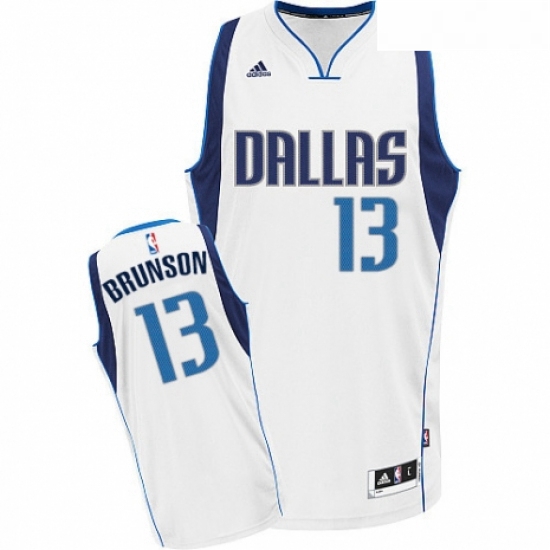 Youth Nike Dallas Mavericks 13 Jalen Brunson Swingman White Home NBA Jersey Association Edition