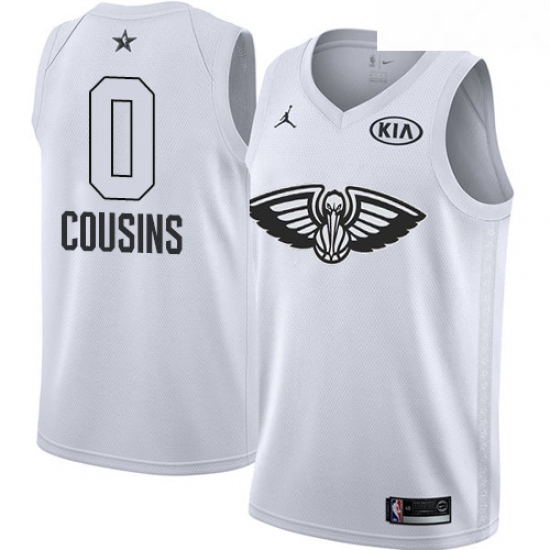 Youth Nike Jordan New Orleans Pelicans 0 DeMarcus Cousins Swingman White 2018 All Star Game NBA Jers