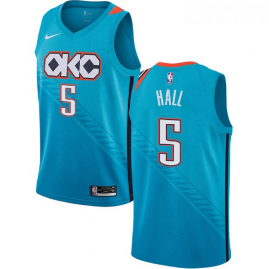 Youth Nike Oklahoma City Thunder 5 Devon Hall Swingman Turquoise NBA Jersey City Edition