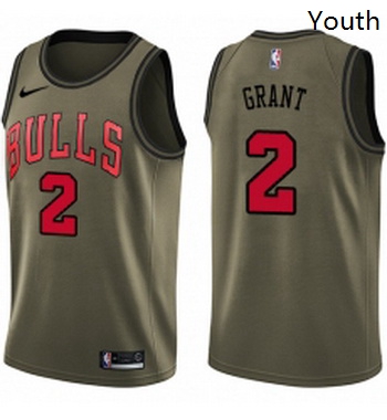 Youth Nike Chicago Bulls 2 Jerian Grant Swingman Green Salute to Service NBA Jersey