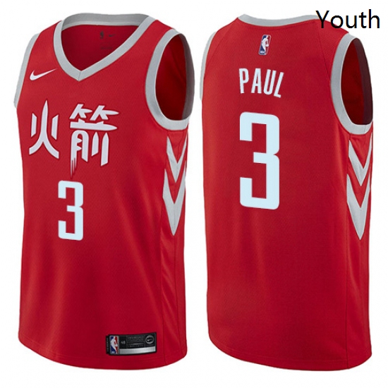 Youth Nike Houston Rockets 3 Chris Paul Swingman Red NBA Jersey City Edition