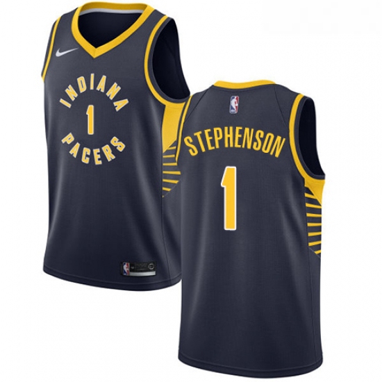 Youth Nike Indiana Pacers 1 Lance Stephenson Authentic Navy Blue Road NBA Jersey Icon Edition