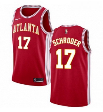 Youth Nike Atlanta Hawks 17 Dennis Schroder Authentic Red NBA Jersey Statement Edition