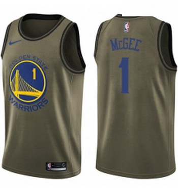 Youth Nike Golden State Warriors 1 JaVale McGee Swingman Green Salute to Service NBA Jersey