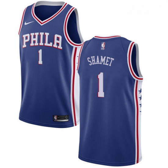 Youth Nike Philadelphia 76ers 1 Landry Shamet Swingman Blue NBA Jersey Icon Edition