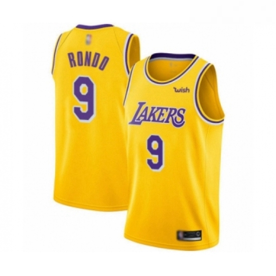 Youth Los Angeles Lakers 9 Rajon Rondo Swingman Gold Basketball Jersey Icon Edition