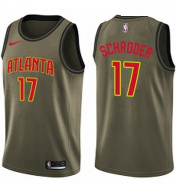 Youth Nike Atlanta Hawks 17 Dennis Schroder Swingman Green Salute to Service NBA Jersey