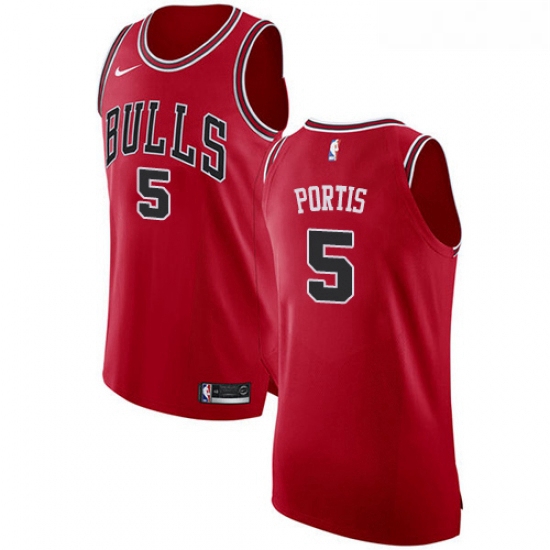 Youth Nike Chicago Bulls 5 Bobby Portis Authentic Red Road NBA Jersey Icon Edition