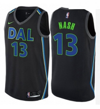 Youth Nike Dallas Mavericks 13 Steve Nash Swingman Black NBA Jersey City Edition