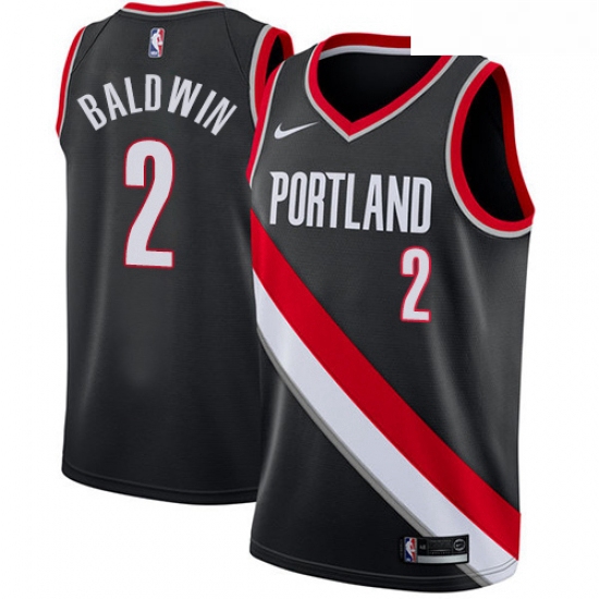 Youth Nike Portland Trail Blazers 2 Wade Baldwin Swingman Black NBA Jersey Icon Edition