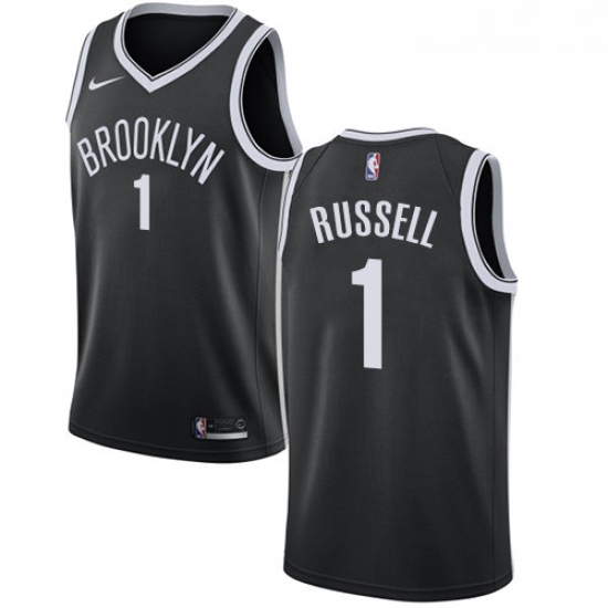 Youth Nike Brooklyn Nets 1 DAngelo Russell Swingman Black Road N