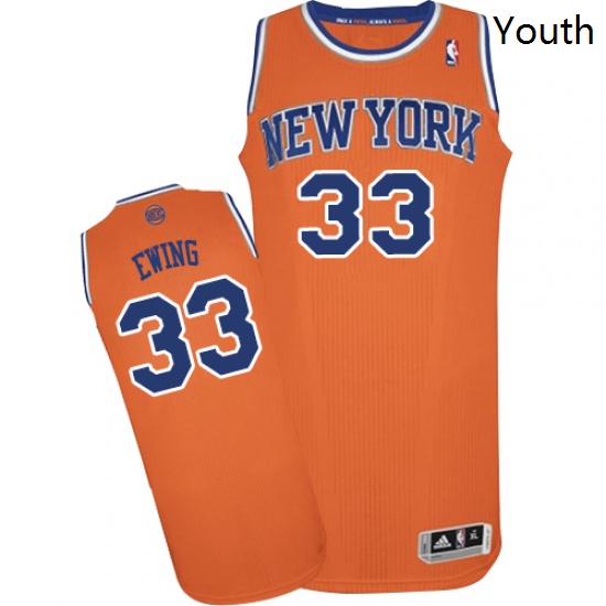 Youth Adidas New York Knicks 33 Patrick Ewing Authentic Orange A