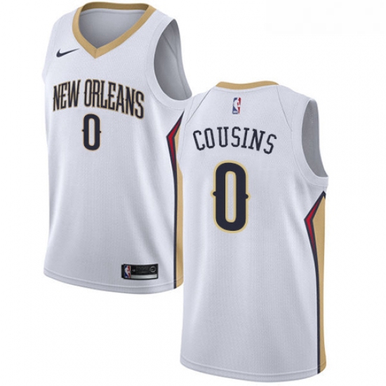 Youth Nike New Orleans Pelicans 0 DeMarcus Cousins Swingman White Home NBA Jersey Association Editio