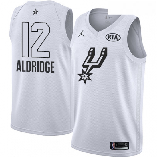 Youth Nike Jordan San Antonio Spurs 12 LaMarcus Aldridge Swingman White 2018 All Star Game NBA Jerse