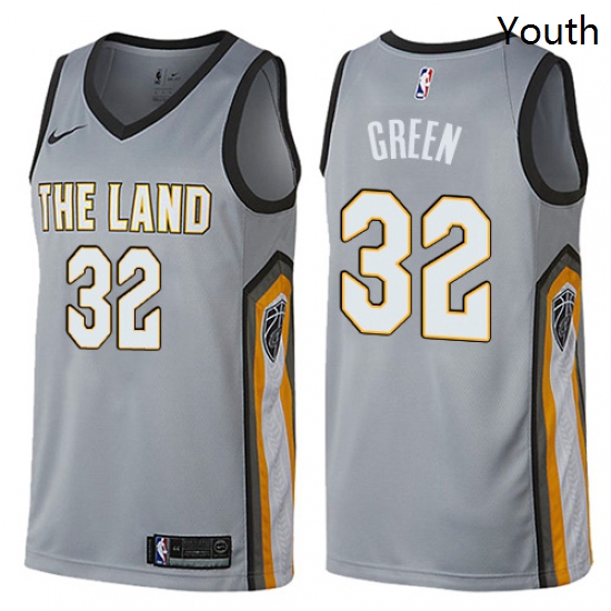 Youth Nike Cleveland Cavaliers 32 Jeff Green Swingman Gray NBA Jersey City Edition