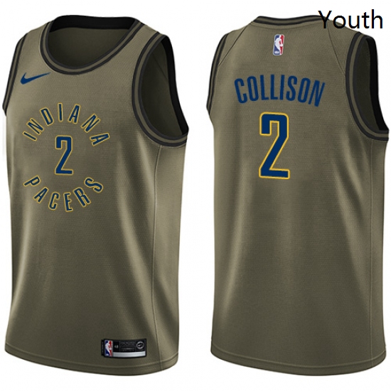 Youth Nike Indiana Pacers 2 Darren Collison Swingman Green Salute to Service NBA Jersey