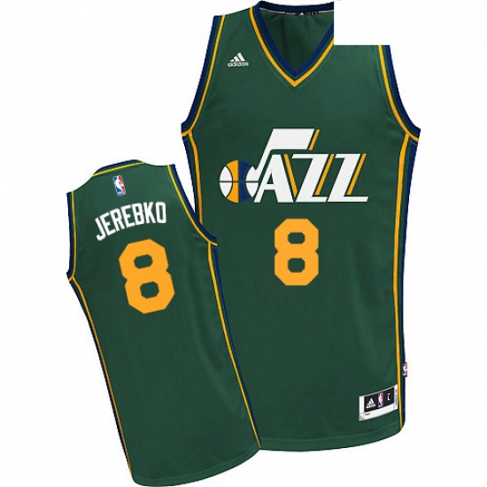 Youth Adidas Utah Jazz 8 Jonas Jerebko Swingman Green Alternate NBA Jersey