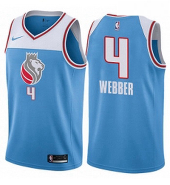 Youth Nike Sacramento Kings 4 Chris Webber Swingman Blue NBA Jer