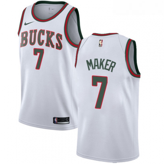 Youth Nike Milwaukee Bucks 7 Thon Maker Authentic White Fashion Hardwood Classics NBA Jersey