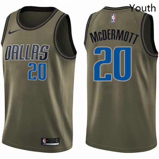 Youth Nike Dallas Mavericks 20 Doug McDermott Swingman Green Salute to Service NBA Jersey