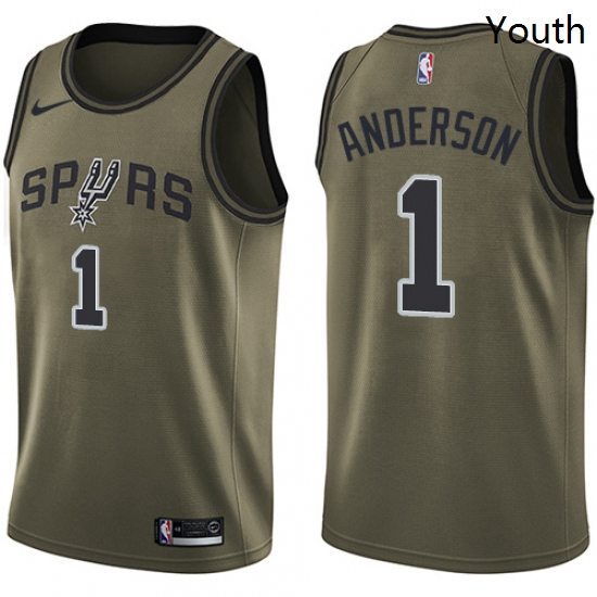 Youth Nike San Antonio Spurs 1 Kyle Anderson Swingman Green Salu