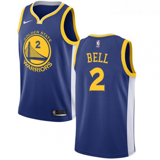 Youth Nike Golden State Warriors 2 Jordan Bell Swingman Royal Blue Road NBA Jersey Icon Edition