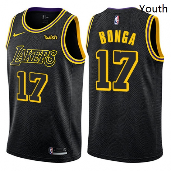 Youth Nike Los Angeles Lakers 17 Isaac Bonga Swingman Black NBA 