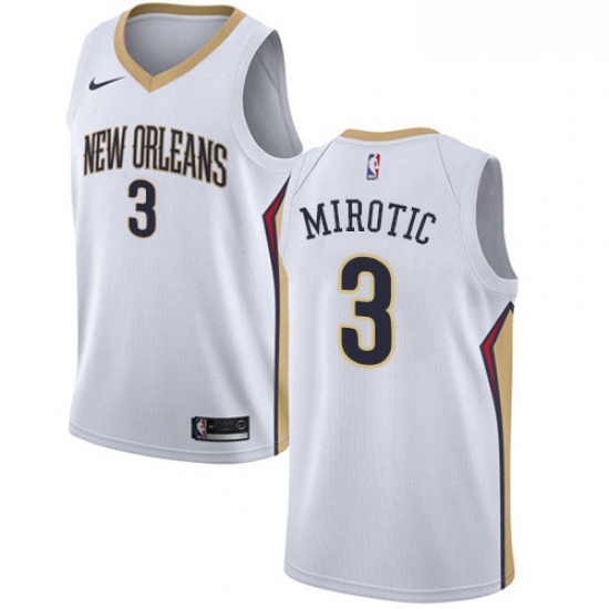 Youth Nike New Orleans Pelicans 3 Nikola Mirotic Authentic White NBA Jersey Association Edition