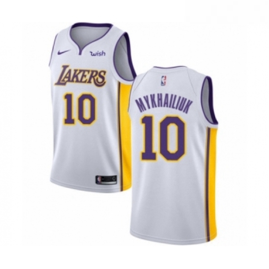 Youth Los Angeles Lakers 10 Sviatoslav Mykhailiuk Swingman White Basketball Jersey Association Editi