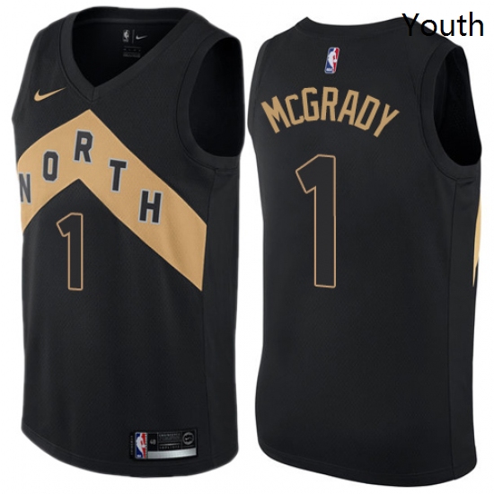 Youth Nike Toronto Raptors 1 Tracy Mcgrady Swingman Black NBA Je