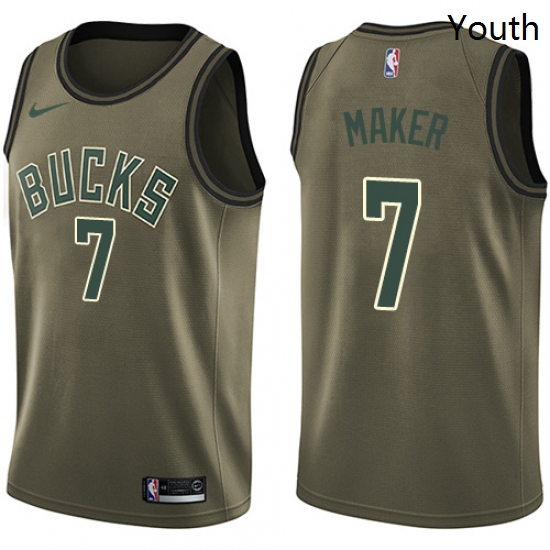 Youth Nike Milwaukee Bucks 7 Thon Maker Swingman Green Salute to Service NBA Jersey