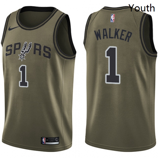 Youth Nike San Antonio Spurs 1 Lonnie Walker Swingman Green Salu