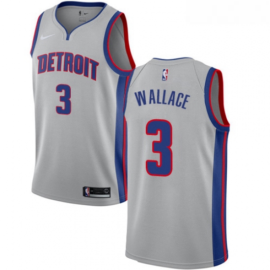 Youth Nike Detroit Pistons 3 Ben Wallace Authentic Silver NBA Jersey Statement Edition