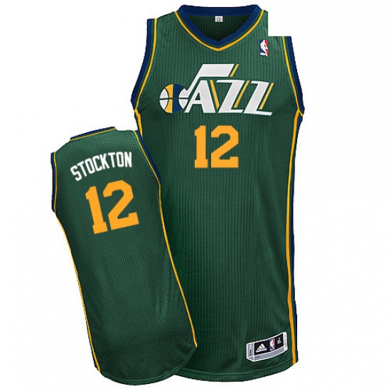 Youth Adidas Utah Jazz 12 John Stockton Authentic Green Alternat