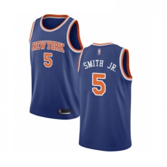 Youth New York Knicks 5 Dennis Smith Jr Swingman Royal Blue Basketball Jersey Icon Edition