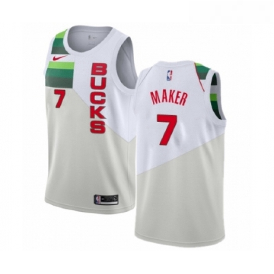 Youth Nike Milwaukee Bucks 7 Thon Maker White Swingman Jersey Earned Edition