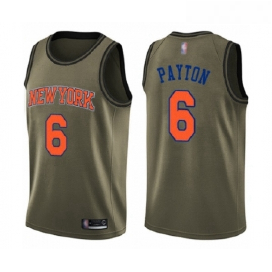 Youth New York Knicks 6 Elfrid Payton Swingman Green Salute to Service Basketball Jers