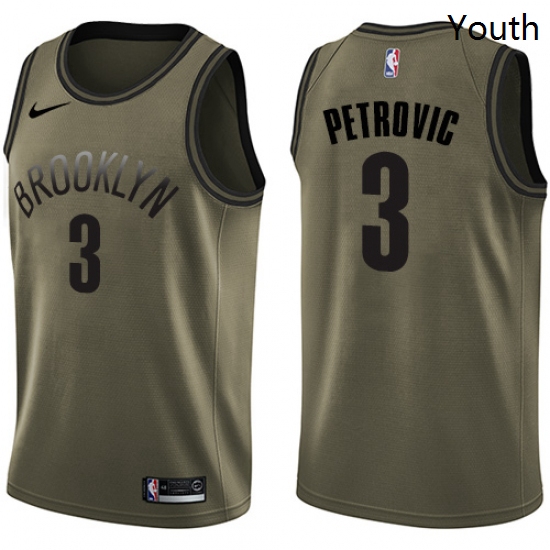 Youth Nike Brooklyn Nets 3 Drazen Petrovic Swingman Green Salute