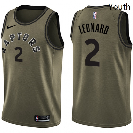 Youth Nike Toronto Raptors 2 Kawhi Leonard Swingman Green Salute