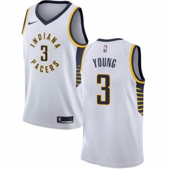 Youth Nike Indiana Pacers 3 Joe Young Authentic White NBA Jersey