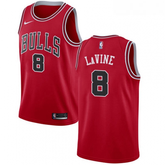 Youth Nike Chicago Bulls 8 Zach LaVine Swingman Red Road NBA Jer