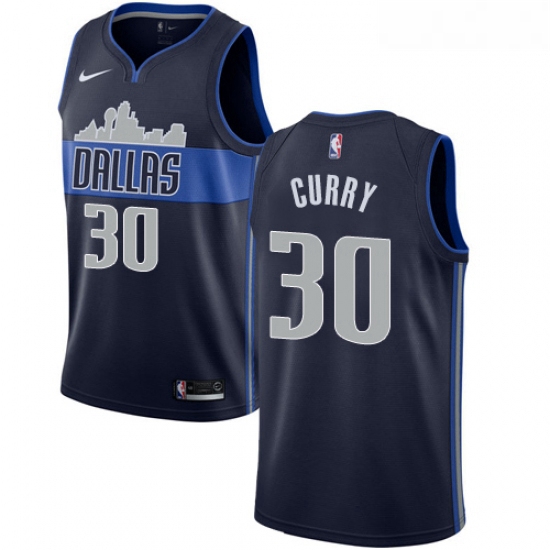 Youth Nike Dallas Mavericks 30 Seth Curry Swingman Navy Blue NBA Jersey Statement Edition