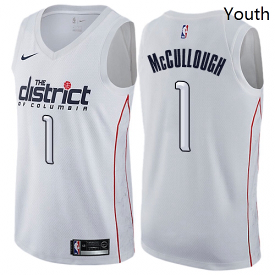 Youth Nike Washington Wizards 1 Chris McCullough Swingman White NBA Jersey City Edition