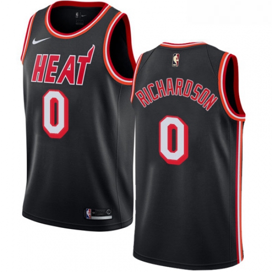 Youth Nike Miami Heat 0 Josh Richardson Swingman Black Black Fashion Hardwood Classics NBA Jersey