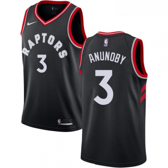 Youth Nike Toronto Raptors 3 OG Anunoby Authentic Black Alternate NBA Jersey Statement Edition